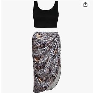 Bathing suit cover up skirt and top